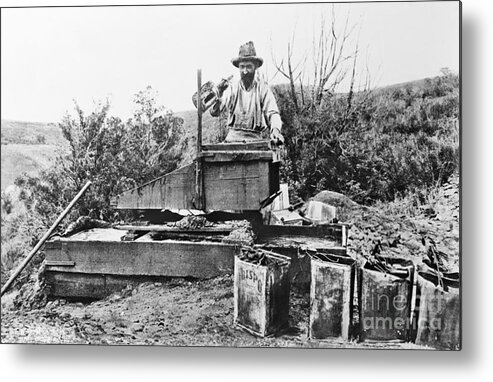 People Metal Print featuring the photograph Placer Mining Near Humboldt by Bettmann