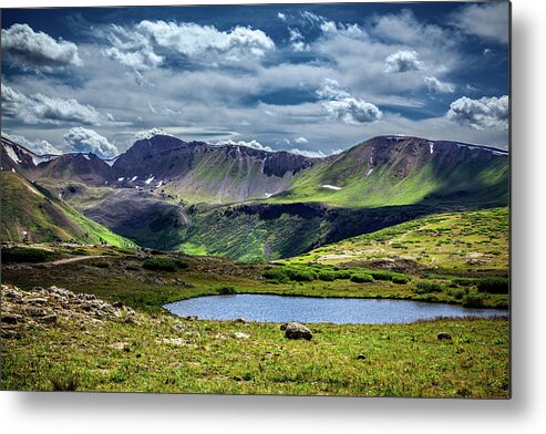 Pond Metal Print featuring the photograph Pond at the Summit of Independence Pass, Continental Divide, near Aspen, Colorado by Jeanette Fellows