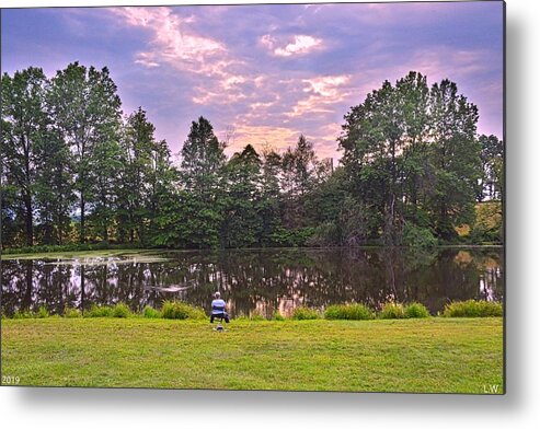 Pond Fishing Metal Print featuring the photograph Pond Fishing by Lisa Wooten