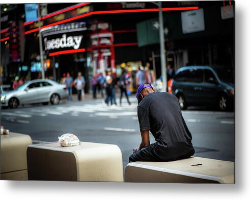 2019 Metal Print featuring the photograph Pondering On 7th Avenue by Greg and Chrystal Mimbs