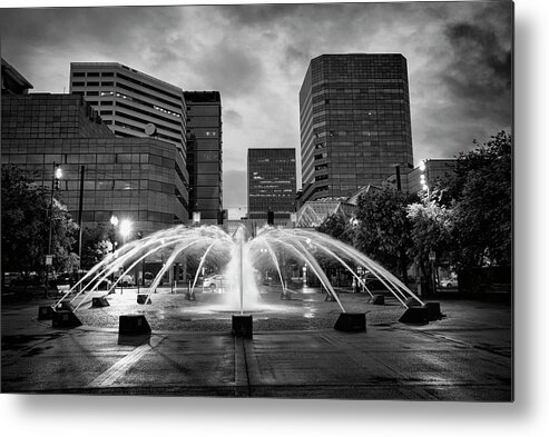 Buildings Metal Print featuring the photograph Portland Fountains by Steven Clark