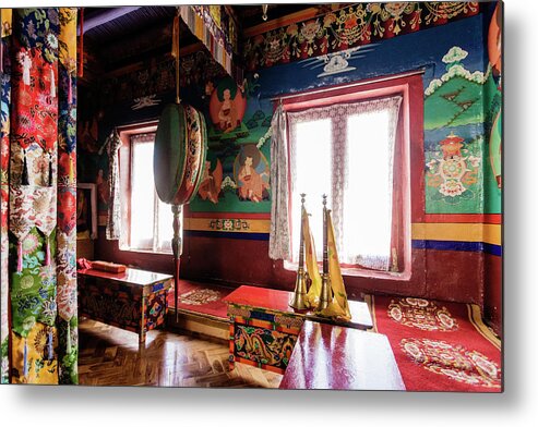 Monastery Metal Print featuring the photograph Prayer Room At Stakna Monastery by Jeremy Woodhouse