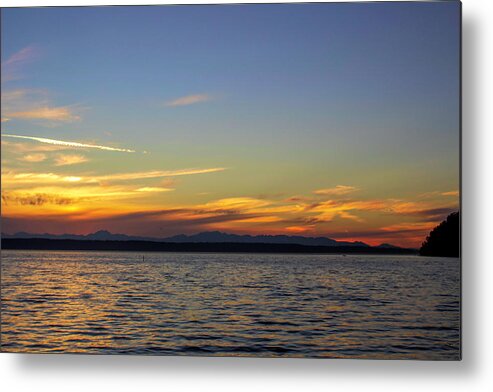 Puget Sound Metal Print featuring the photograph Puget Sound Sunset by Cathy Anderson