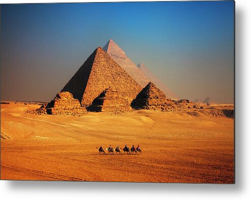 Tranquility Metal Print featuring the photograph Pyramid Caravan by Mark Brodkin Photography