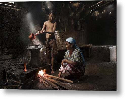 Conceptual Metal Print featuring the photograph Quality Time by Raymond Sitanggang