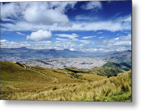 Scenics Metal Print featuring the photograph Quito Landscape View From Pichincha by Volanthevist