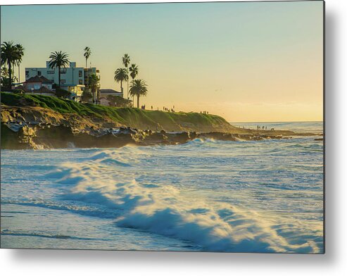 Waves Metal Print featuring the photograph Raging Sunset Waters by Local Snaps Photography