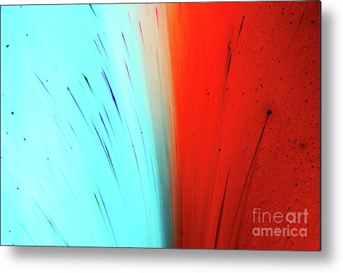 California Metal Print featuring the photograph Red And Blue Dyes Exploding In Liquid by Mimi Haddon
