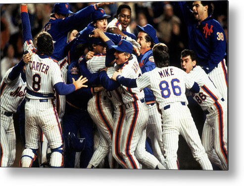 1980-1989 Metal Print featuring the photograph Red Sox V Mets by T.g. Higgins