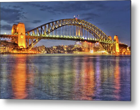 Scenics Metal Print featuring the photograph Reflected Harbour Bridge by Roevin
