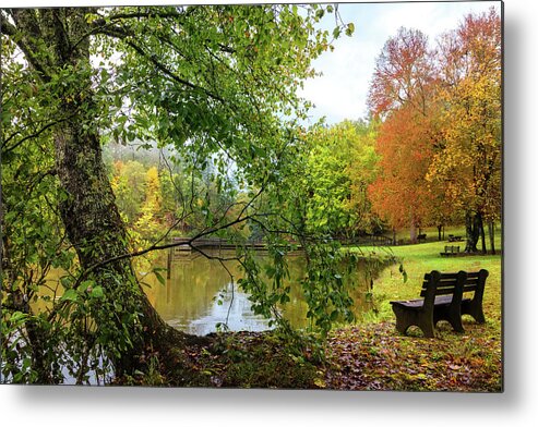 Appalachia Metal Print featuring the photograph Reflecting at the Lake by Debra and Dave Vanderlaan