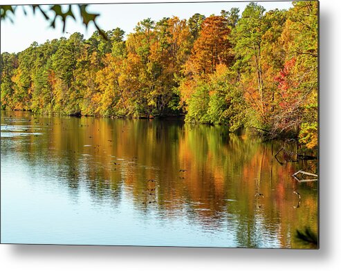 Reflection Metal Print featuring the photograph Reflections of Fall by Donna Twiford