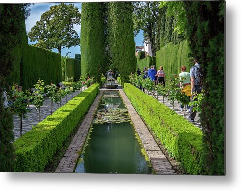 Alhambra Metal Print featuring the photograph Reflections on the Alhambra by Douglas Wielfaert