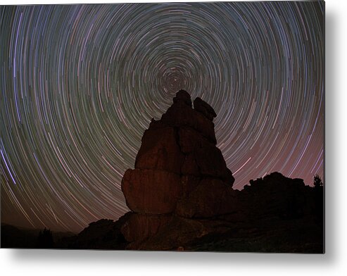 Startrails Metal Print featuring the photograph Restful Bison by Ivan Franklin