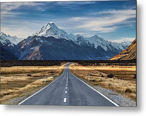 Landscape Metal Print featuring the photograph Road To The Mount Cook The Highest Pick by DPK-Photo