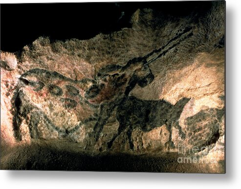 Beast Metal Print featuring the painting Rock Painting Of A Horned Animal, C.17000 Bc by Prehistoric