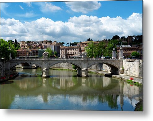 Tranquility Metal Print featuring the photograph Rome, The Bridge Of Hadrian by Joachim Messerschmidt