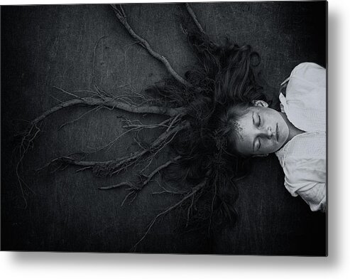 Child Metal Print featuring the photograph Roots by Mirjam Delrue