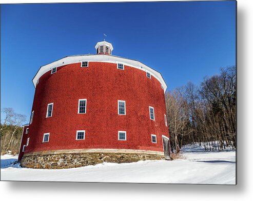 Barn Metal Print featuring the photograph Round Barn Closeup by Tim Kirchoff