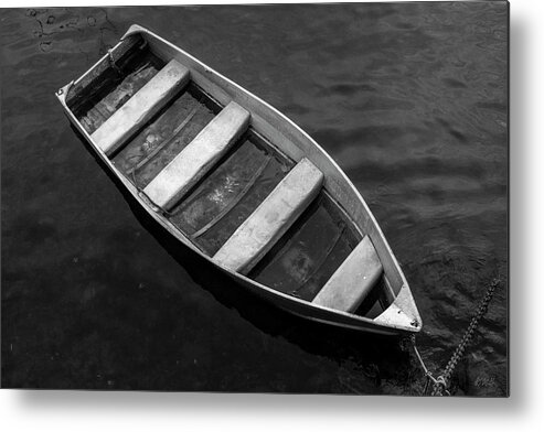 Cape Ann Metal Print featuring the photograph Rowboat Rockport MA BW by David Gordon
