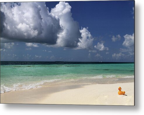 Archipelago Metal Print featuring the photograph Rubber Duckie On The Beach by C. Quandt Photography