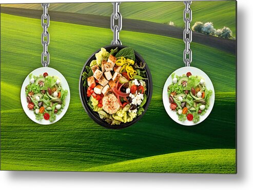 Salad Metal Print featuring the mixed media Salad For Lunch by Marvin Blaine