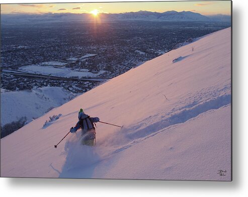 Ski Metal Print featuring the photograph Salt Lake City Skier by Brett Pelletier