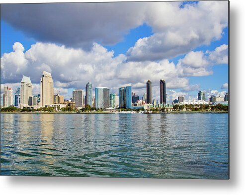 Tranquility Metal Print featuring the photograph San Diego Skyline From The Water by Raquel Lonas