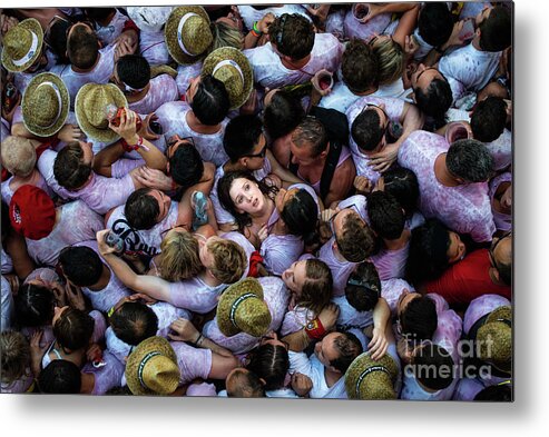 Atmosphere Metal Print featuring the photograph San Fermin Running Of The Bulls 2015 - by David Ramos