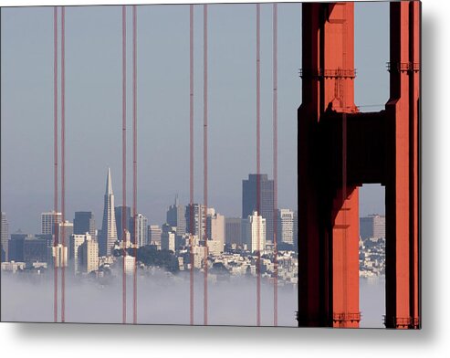 San Francisco Metal Print featuring the photograph San Francisco Skyline From Golden Gate by Mona T. Brooks
