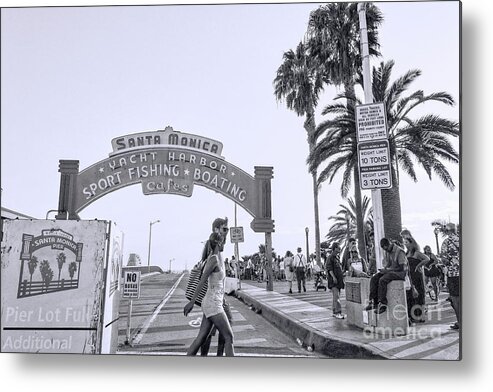 California Metal Print featuring the photograph Santa Monica Pier by Lenore Locken