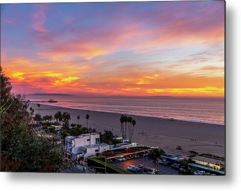 Santa Monica Pier Metal Print featuring the photograph Santa Monica Pier Sunset - 11.1.18 by Gene Parks
