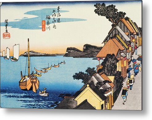 People Metal Print featuring the digital art Scenery Of Kanagawa In Edo Period by Daj