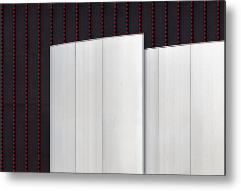 Screens Metal Print featuring the photograph Screens Against Wall by Theo Luycx