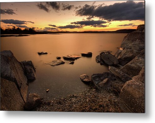 Tranquility Metal Print featuring the photograph Sea At Sunset by Photo By Morten Prom Www.mortenprom.no