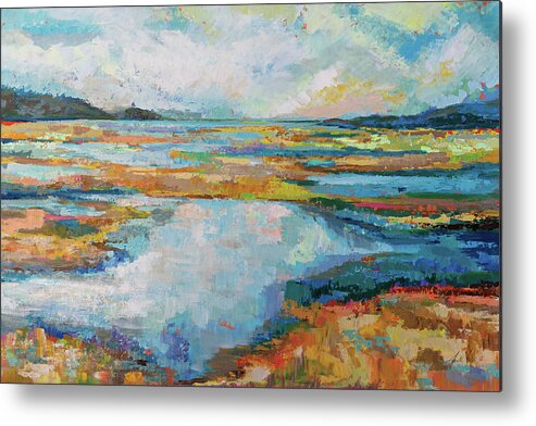 Blue Metal Print featuring the painting Serendipity by Jeanette Vertentes