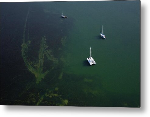 Sailboat Metal Print featuring the photograph Shallow Seagrass Beds Biscayne Bay by Scott B Smith Photography