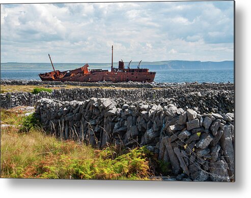 Shipwreck Metal Print featuring the photograph Shipwreck on Inisheer by Rob Hemphill