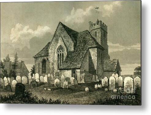 Engraving Metal Print featuring the drawing Sidlesham by Print Collector