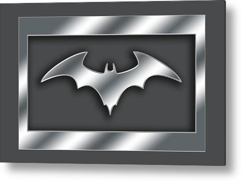 Staley Metal Print featuring the digital art Silver Bat Transparent by Chuck Staley