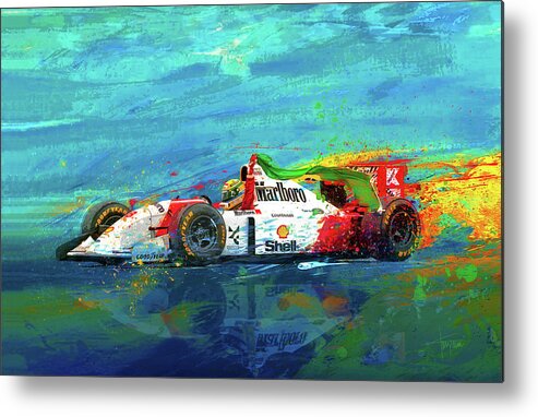 Ayrton Senna Metal Print featuring the mixed media Simply The Best by Alan Greene
