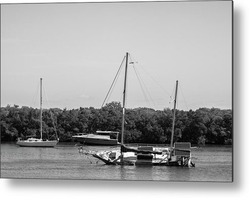 Boat Metal Print featuring the photograph Sinking Sailboat by Robert Wilder Jr