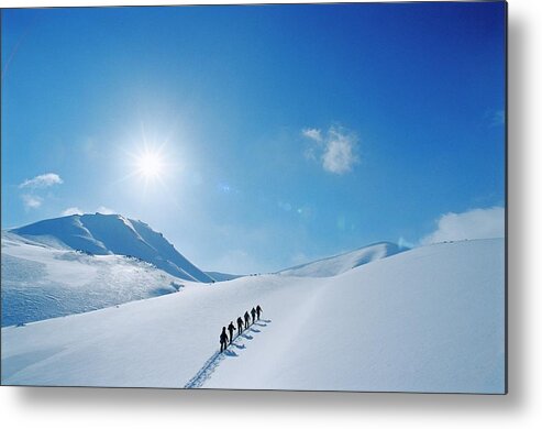 Skiing Metal Print featuring the photograph Skiing In Norway by Lars Thulin