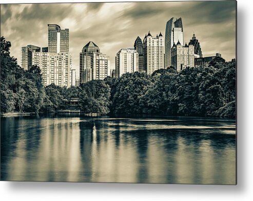 America Metal Print featuring the photograph Skyline of Atlanta in Sepia by Gregory Ballos