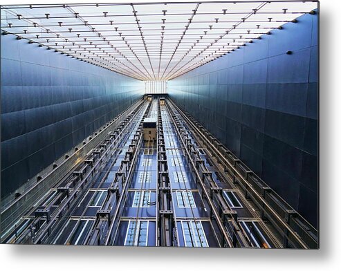 Elevator Metal Print featuring the photograph Skyscraper Elevators by Eli Hason