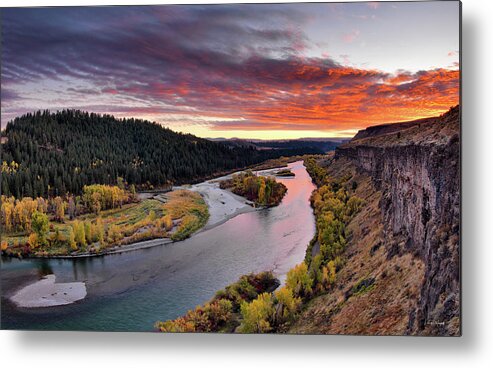 Idaho Scenics Metal Print featuring the photograph Snake River Sunset 3 by Leland D Howard