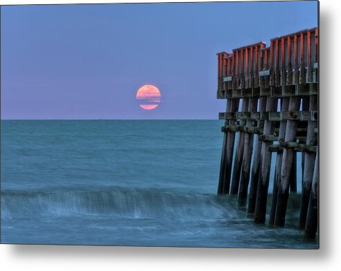 Snow Moon Metal Print featuring the photograph Snow Moon by Russell Pugh