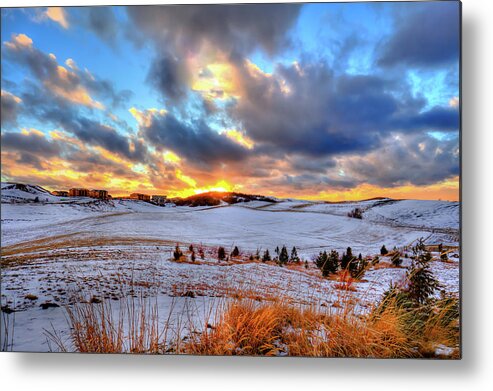 Snowy Sunset Metal Print featuring the photograph Snowy Sunset by David Patterson