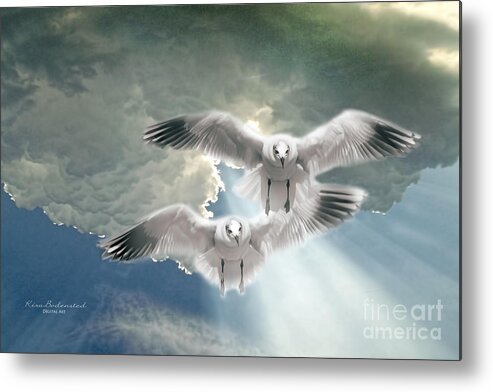 Beauty Metal Print featuring the photograph Soaring on a ray of Sunlight by Kira Bodensted