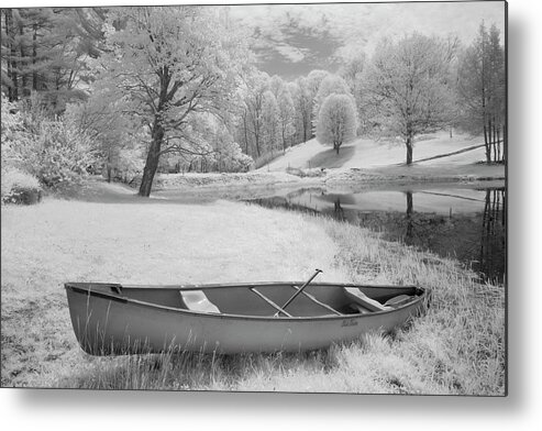 Solitary Canoe Metal Print featuring the photograph Solitary Canoe by Monte Nagler